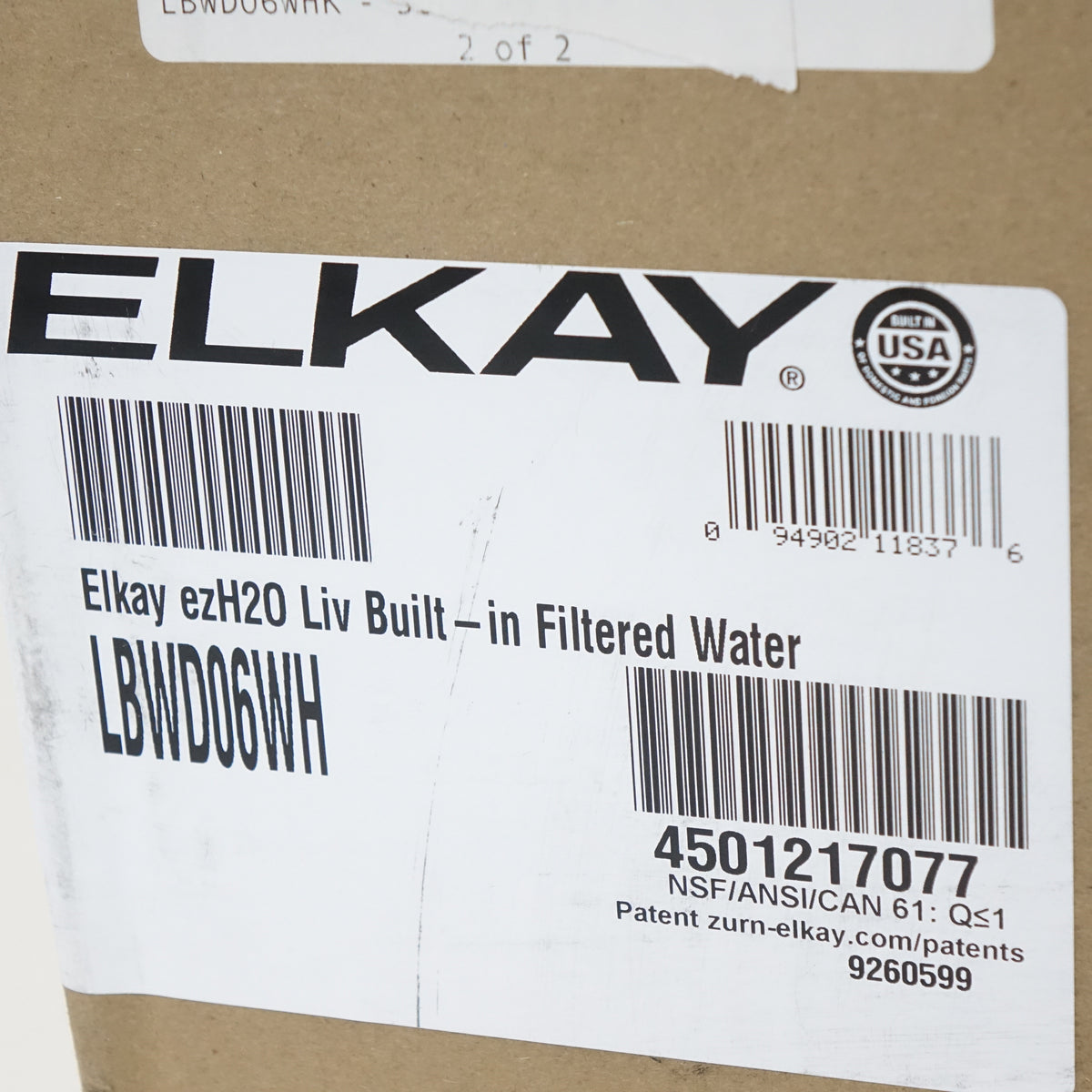 Elkay LBWD06WHK ezH2O Liv Built-In Water Dispenser No Chiller - Open Box