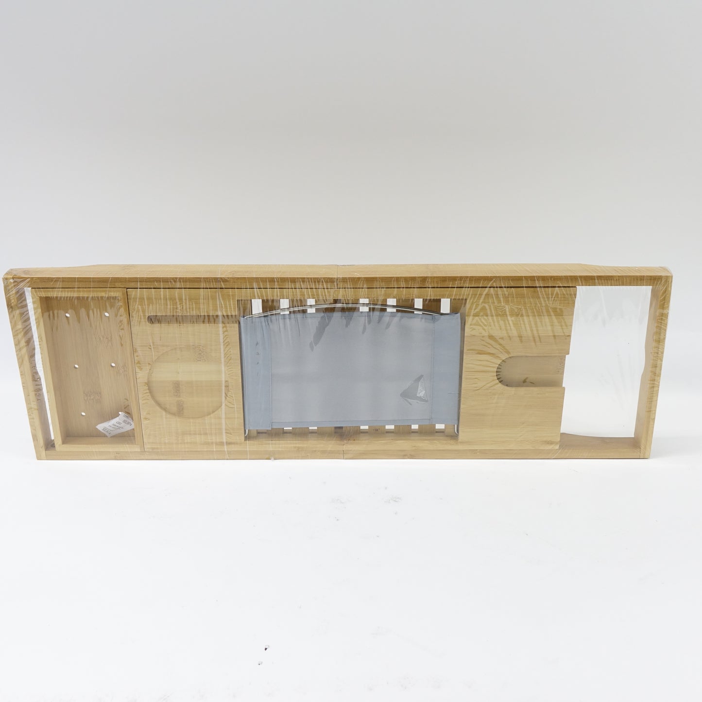 Bamboo Bathtub Tray - Wooden Expandable Caddy with Book, Tablet, Wine Holder