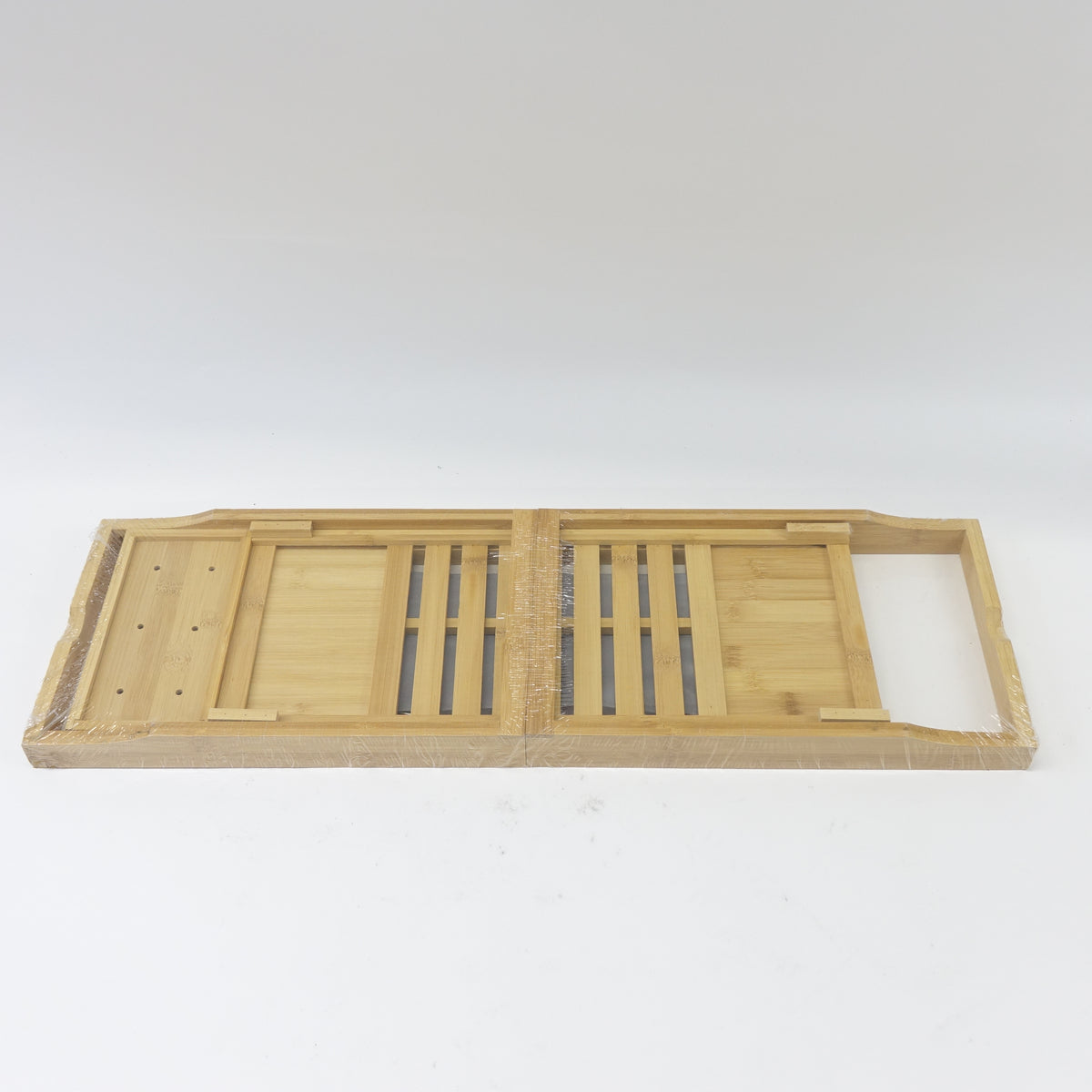 Bamboo Bathtub Tray - Wooden Expandable Caddy with Book, Tablet, Wine Holder