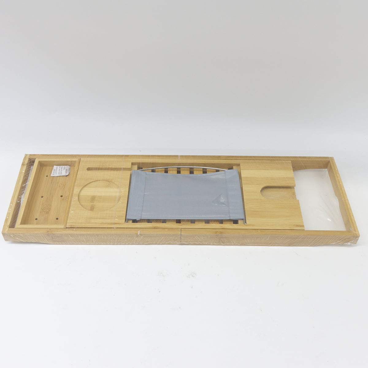 Bamboo Bathtub Tray - Wooden Expandable Caddy with Book, Tablet, Wine Holder