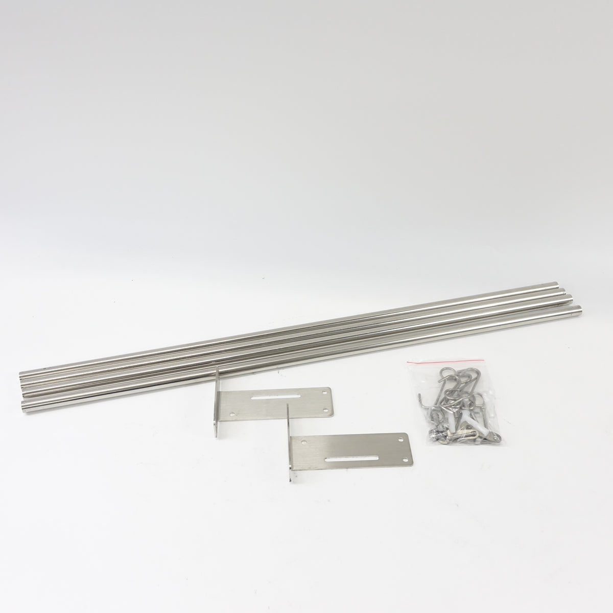 Stainless Steel Wall Mount Shelf with 8 Hooks