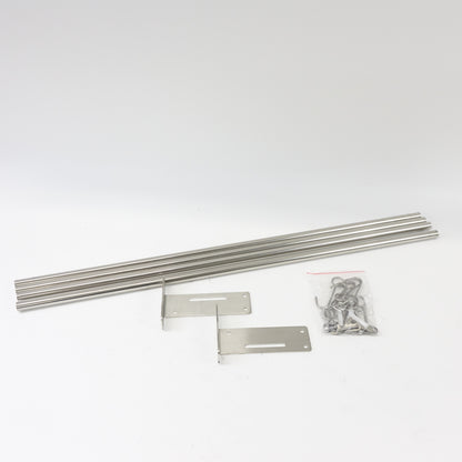 Stainless Steel Wall Mount Shelf with 8 Hooks