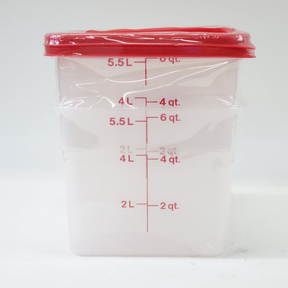Cambro CamSquare Storage Container 6 qt with Lid Set of 2 Translucent