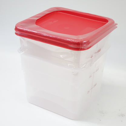 Cambro CamSquare Storage Container 6 qt with Lid Set of 2 Translucent