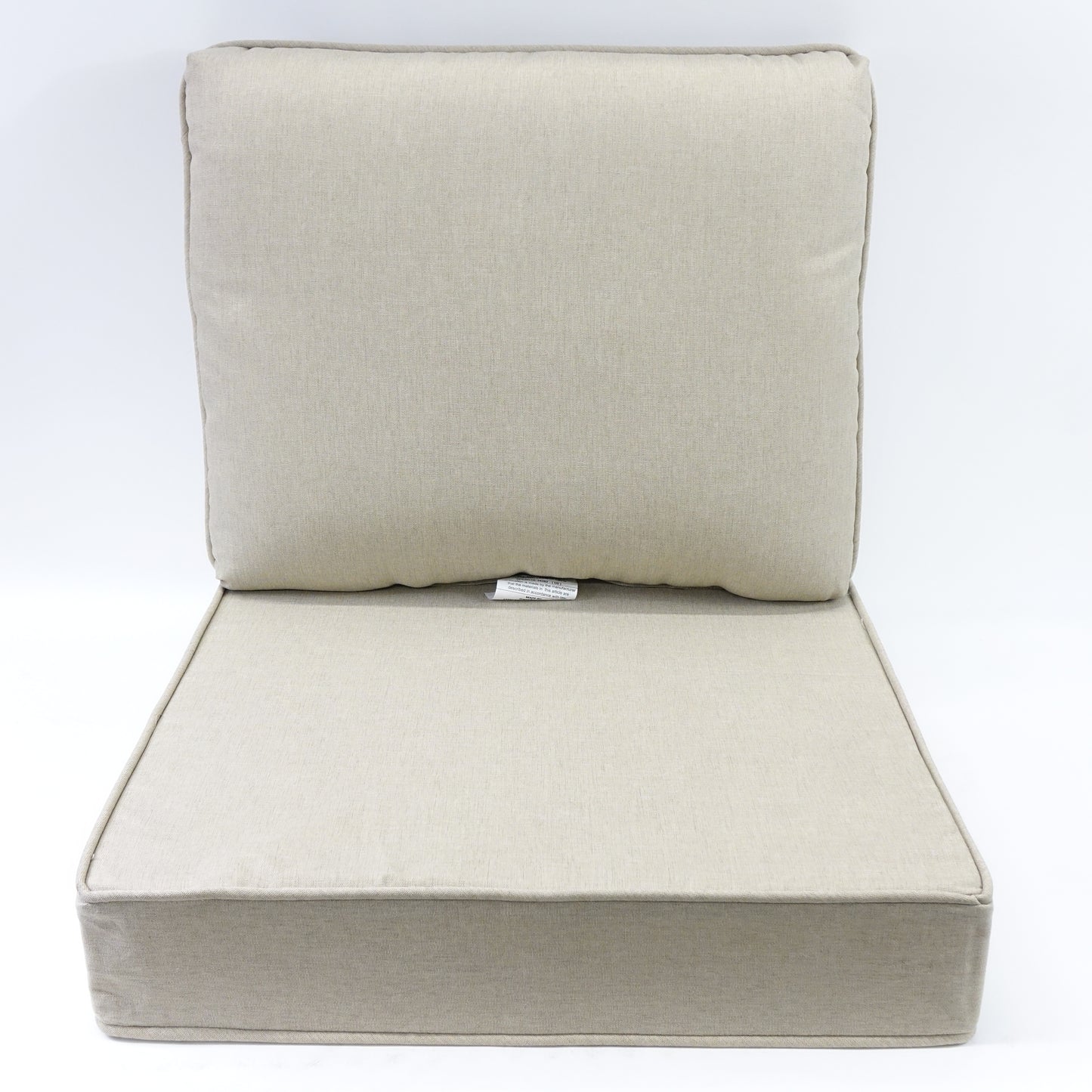 Quality Outdoor Living Patio Chair Cushions Set of 2 23"x26" 4" Foam Linen