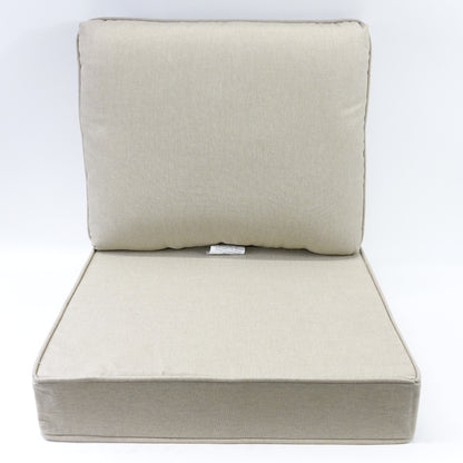 Quality Outdoor Living Patio Chair Cushions Set of 2 23"x26" 4" Foam Linen