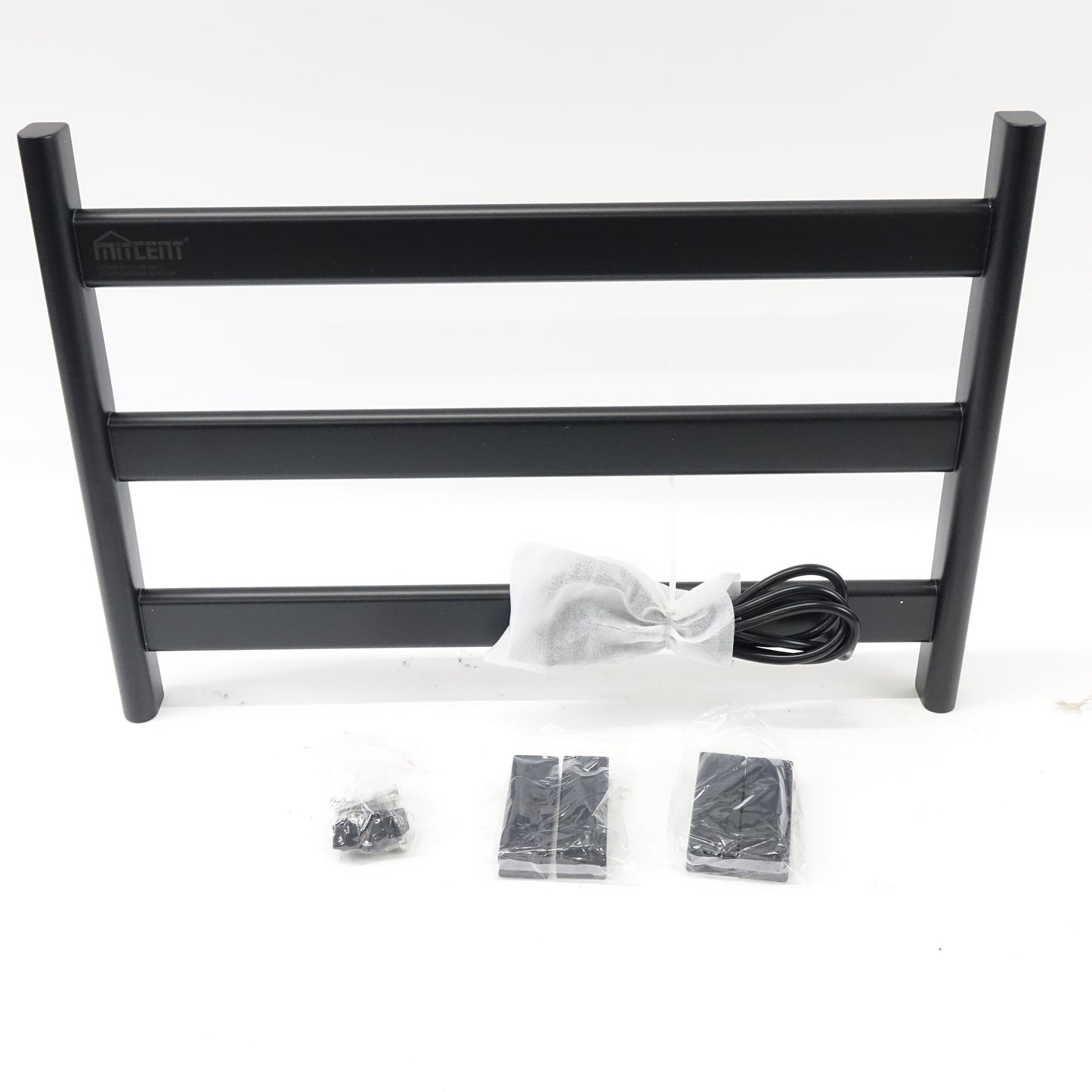 Mitcent Heated Towel Rack 60W Wall Mounted Plug-in Towel Warmer 131°F Black
