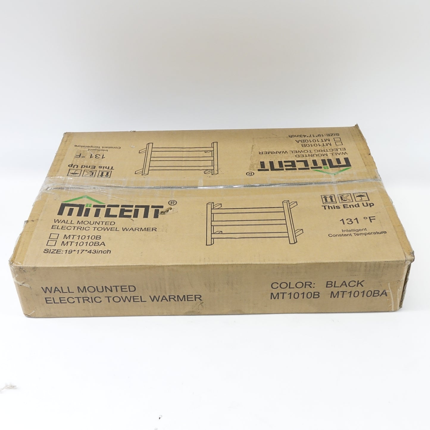 Mitcent Heated Towel Rack 60W Wall Mounted Plug-in Towel Warmer 131°F Black