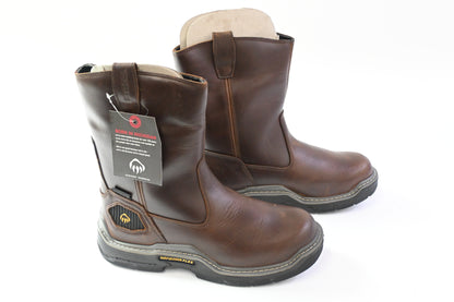 Wolverine Brown Leather Waterproof, Slip & Oil Resistant Boots, Size Men's 10.5