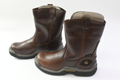Wolverine Brown Leather Waterproof, Slip & Oil Resistant Boots, Size Men's 10.5