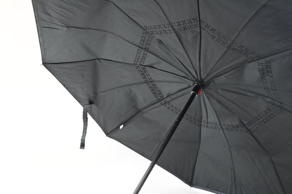 Black Double Layer Inverted Umbrella, C Shaped Handle Reverse Folding