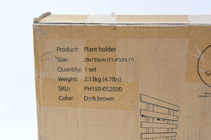 ShopLaLa 5 pc Dark Brown Wooden Plant Holder, 29 x 150cm 11.4"x59.1" - Open Box