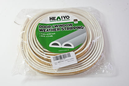 HEA!YO Door/Window Weather Stripping Brown, White, 33ft x 2 rolls
