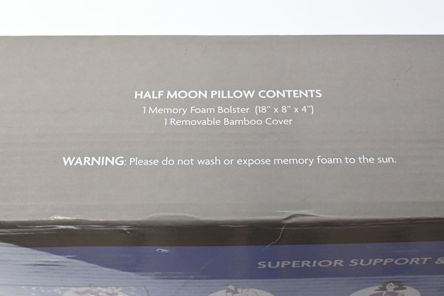 Realistic Comfort Half Moon Pillow w/ Memory Foam & Bamboo Cover