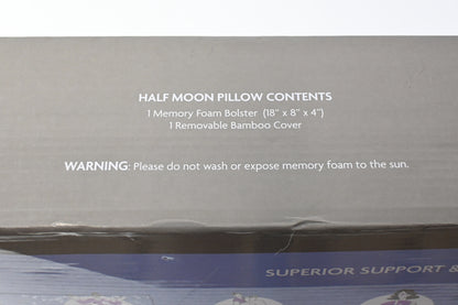 Realistic Comfort Half Moon Pillow w/ Memory Foam & Bamboo Cover