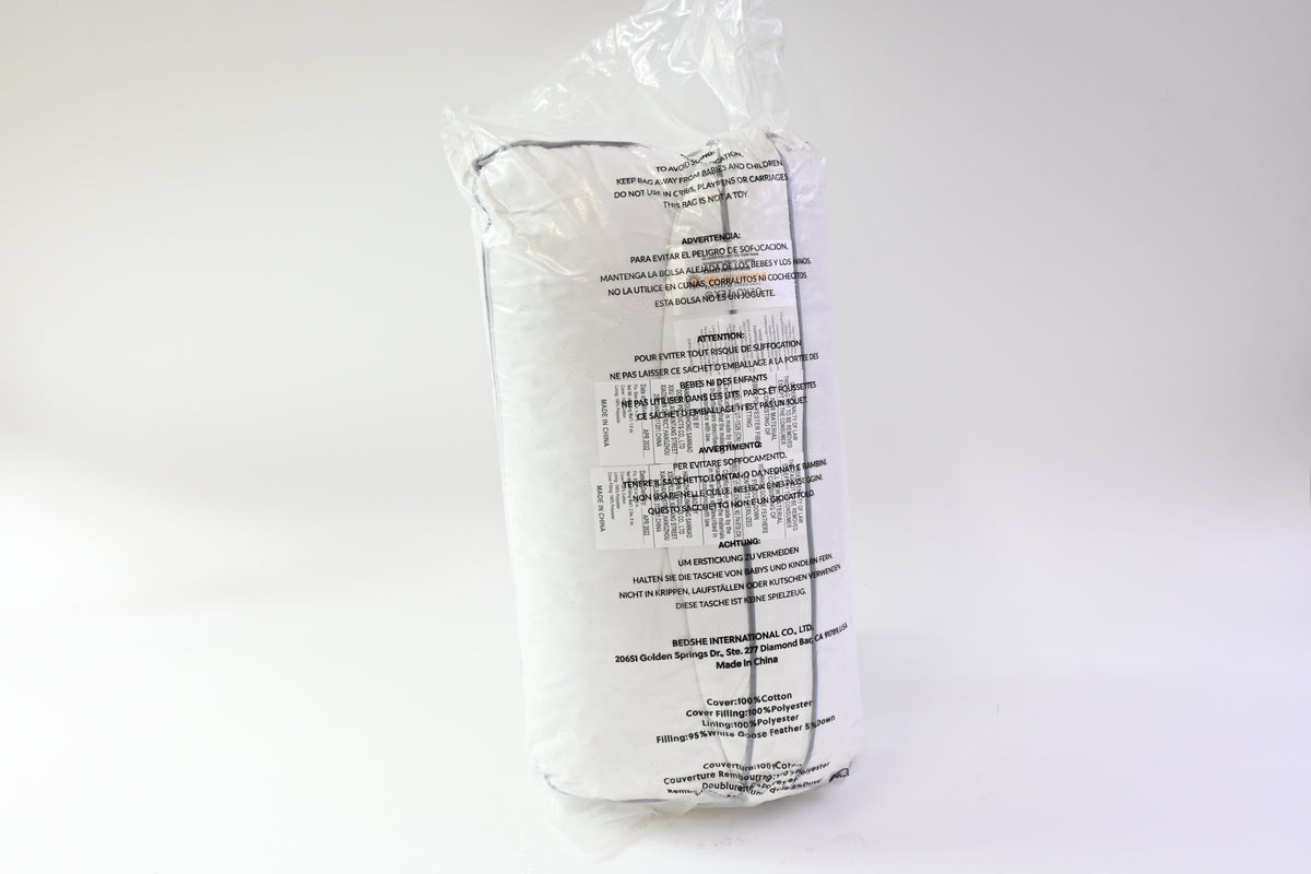 Bedsure Goose Feather Pillow, Queen 18 x 28in/46 x 71cm, White