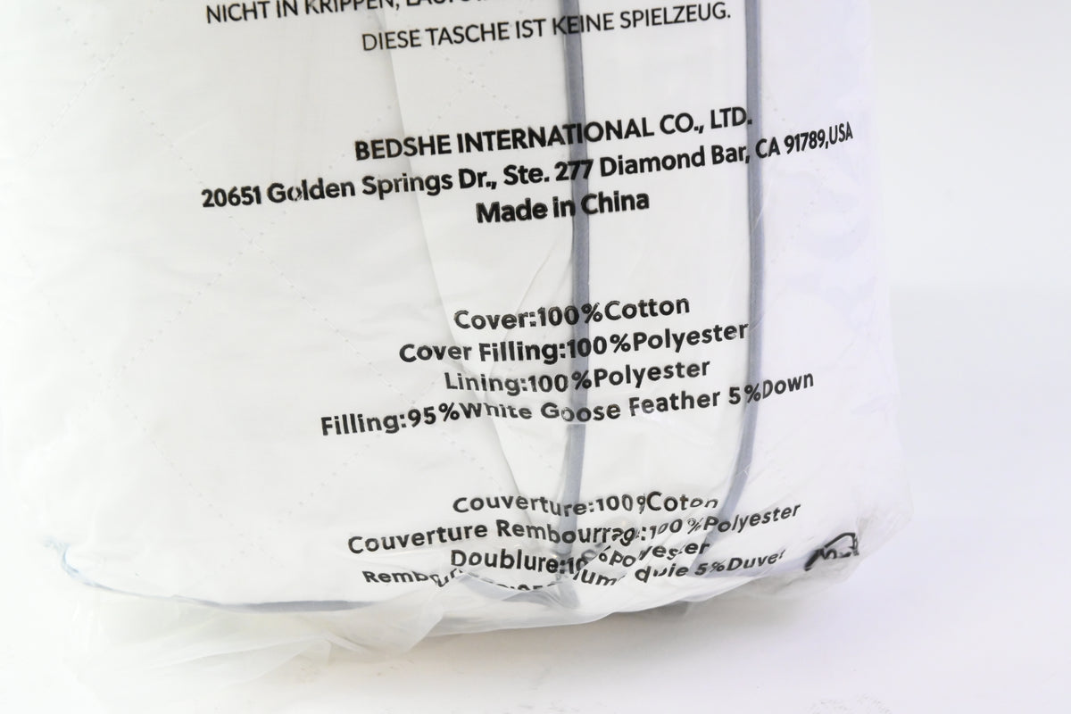 Bedsure Goose Feather Pillow, Queen 18 x 28in/46 x 71cm, White