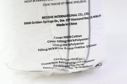Bedsure Goose Feather Pillow, Queen 18 x 28in/46 x 71cm, White