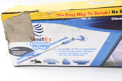 RemitEX Electric 3 Scrub Brushes, Extension Pole 44" & AC Adapter - Grade B