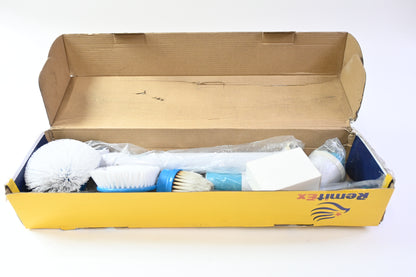 RemitEX Electric 3 Scrub Brushes, Extension Pole 44" & AC Adapter - Grade B