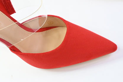 Ermonn Women's Closed Toe Heel Mules Transparent Strap US 8 - New with defects