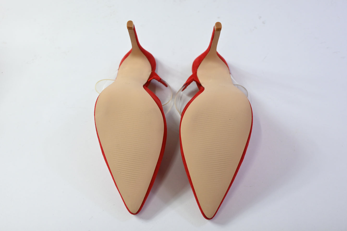 Ermonn Women's Closed Toe Heel Mules Transparent Strap US 8 - New with defects