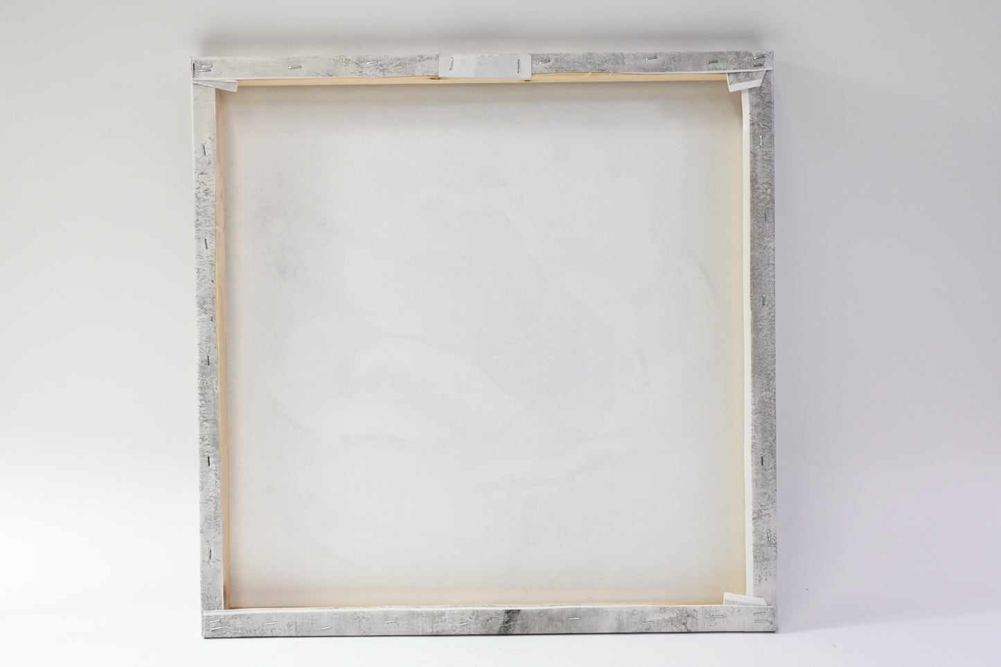 Modern Abstract Gray White Gold Floral Canvas Wall Art Textured Flower Print - N