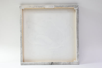 Modern Abstract Gray White Gold Floral Canvas Wall Art Textured Flower Print - N