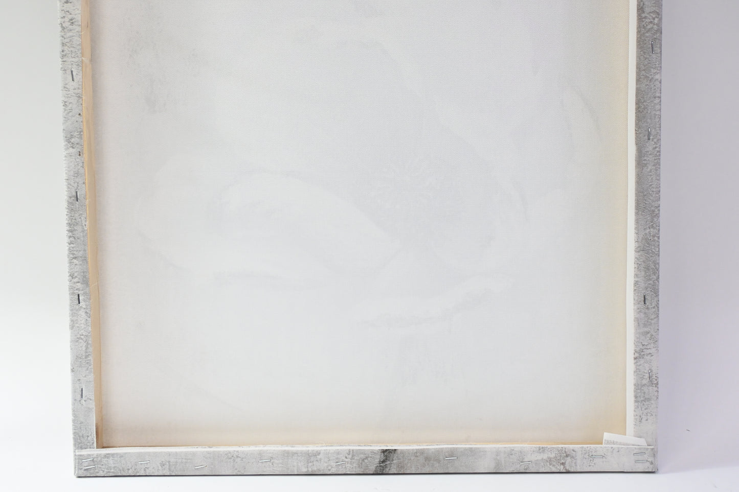 Modern Abstract Gray White Gold Floral Canvas Wall Art Textured Flower Print - N