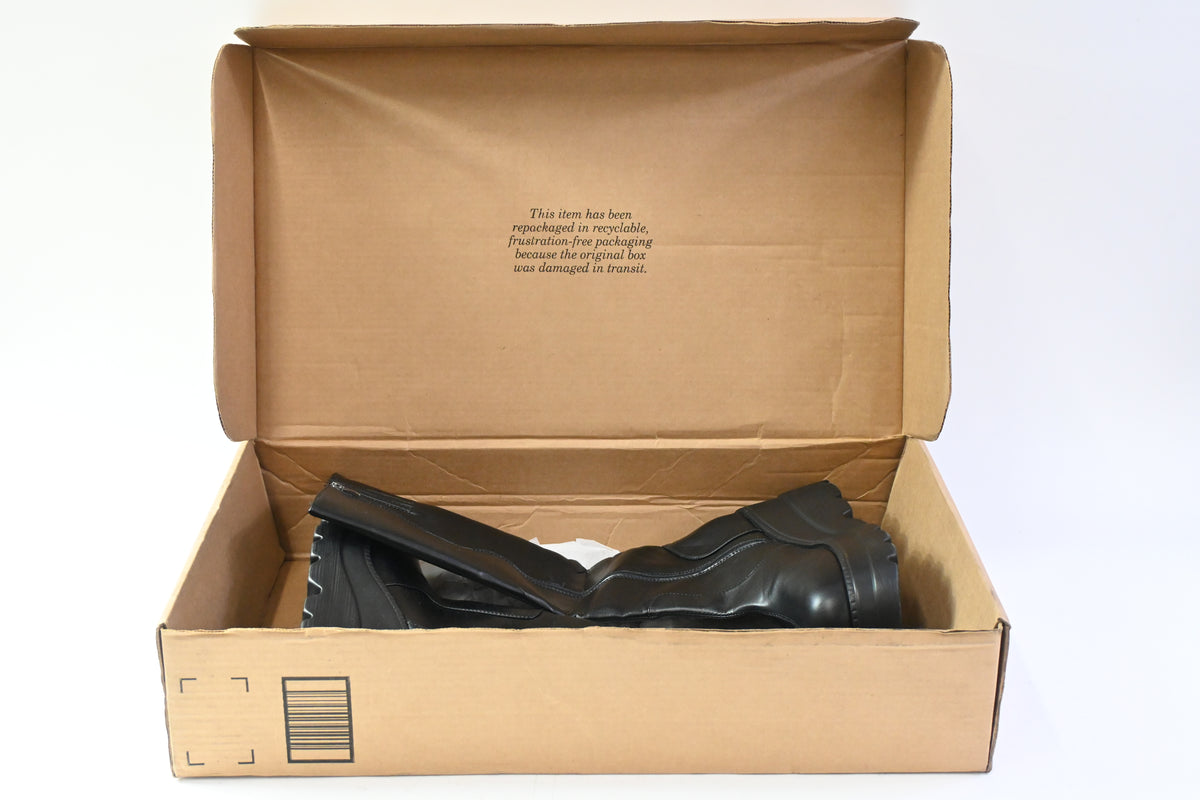 Gothniero Women's Knee-High Platform Boots Chunky Heel Black, Size 11.5-12