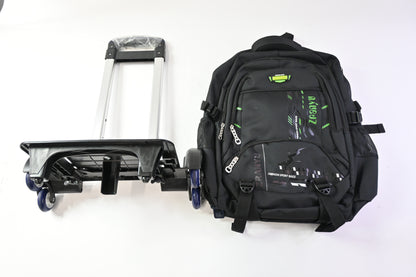 Black Fashion Sports Rolling Backpack with Wheels for Elementary School Students