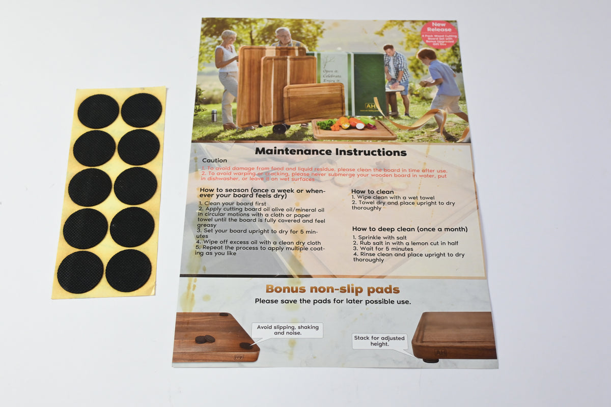 AH Touch Lasting Greatness- Wooden Cutting Board Velcro Stabilizers - Open Box