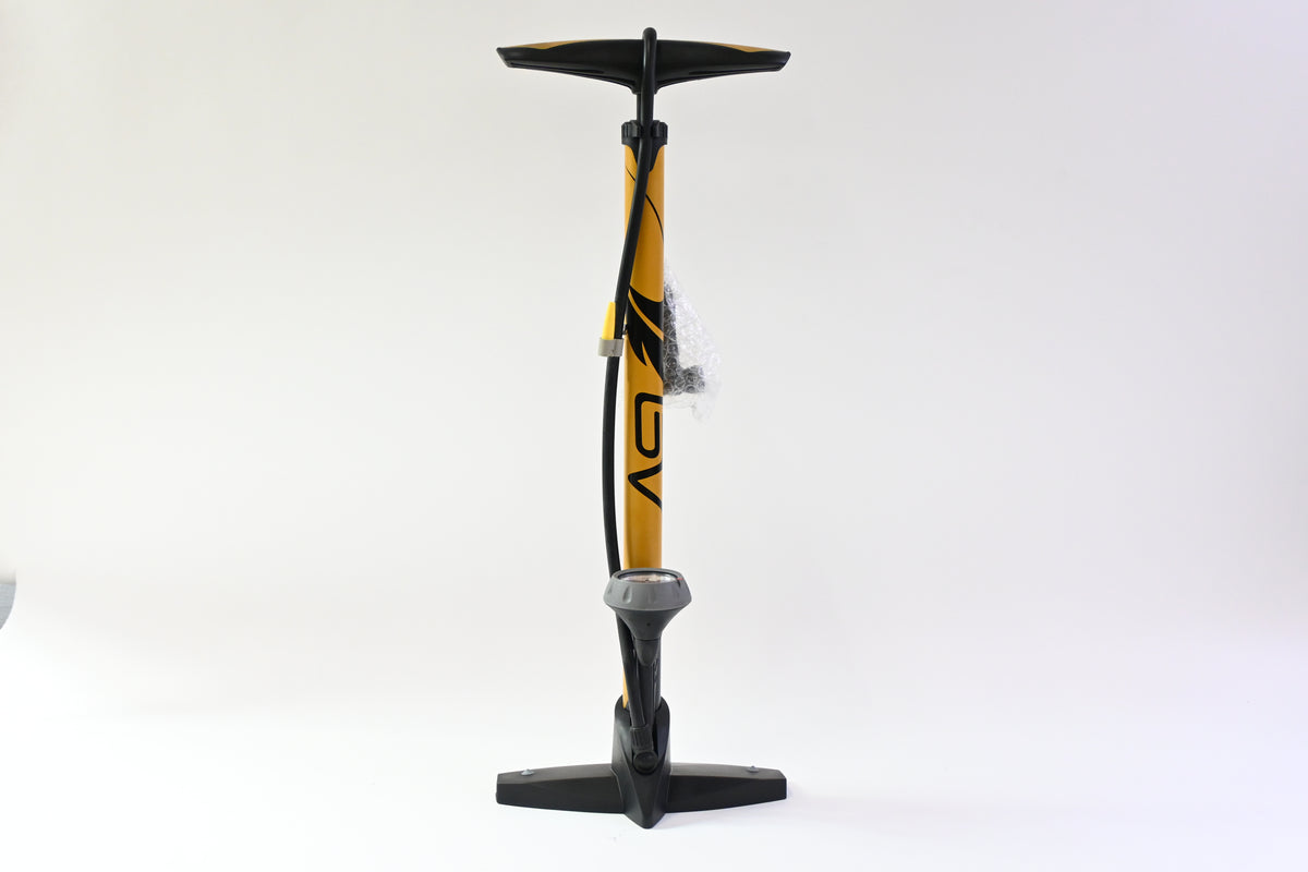 BV Durable Bicycle Pump for 17/24inch Bikes, Smart Valve Head, 160 PSI, Yellow