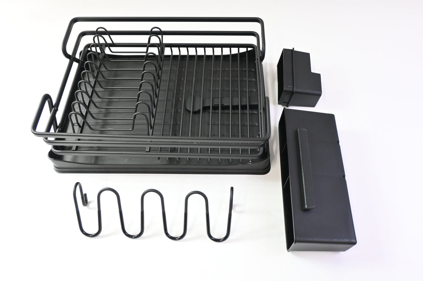 Black Dish Drying Rack with Drainboard