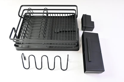 Black Dish Drying Rack with Drainboard