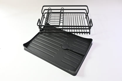 Black Dish Drying Rack with Drainboard