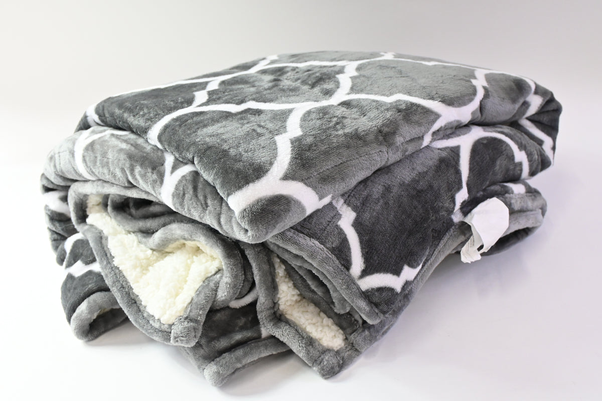 Sherpa Weighted Grey Double Sided Cozy Fluffy Blanket