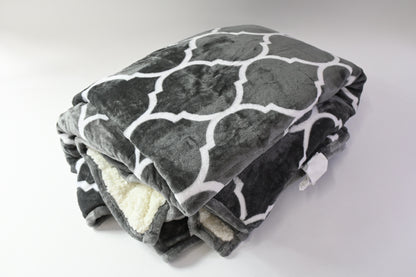 Sherpa Weighted Grey Double Sided Cozy Fluffy Blanket
