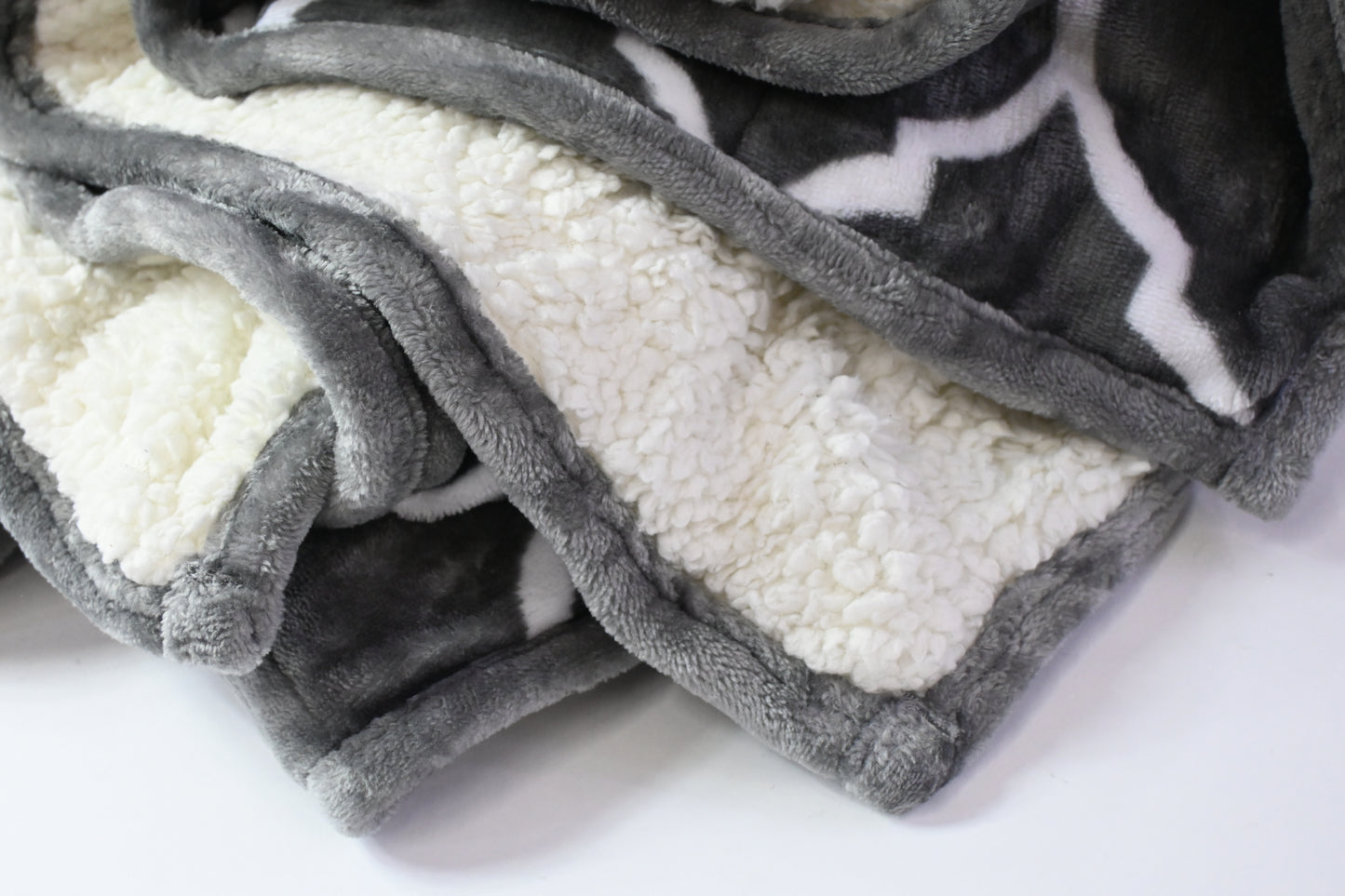Sherpa Weighted Grey Double Sided Cozy Fluffy Blanket