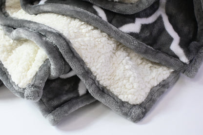 Sherpa Weighted Grey Double Sided Cozy Fluffy Blanket