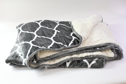 Sherpa Weighted Grey Double Sided Cozy Fluffy Blanket