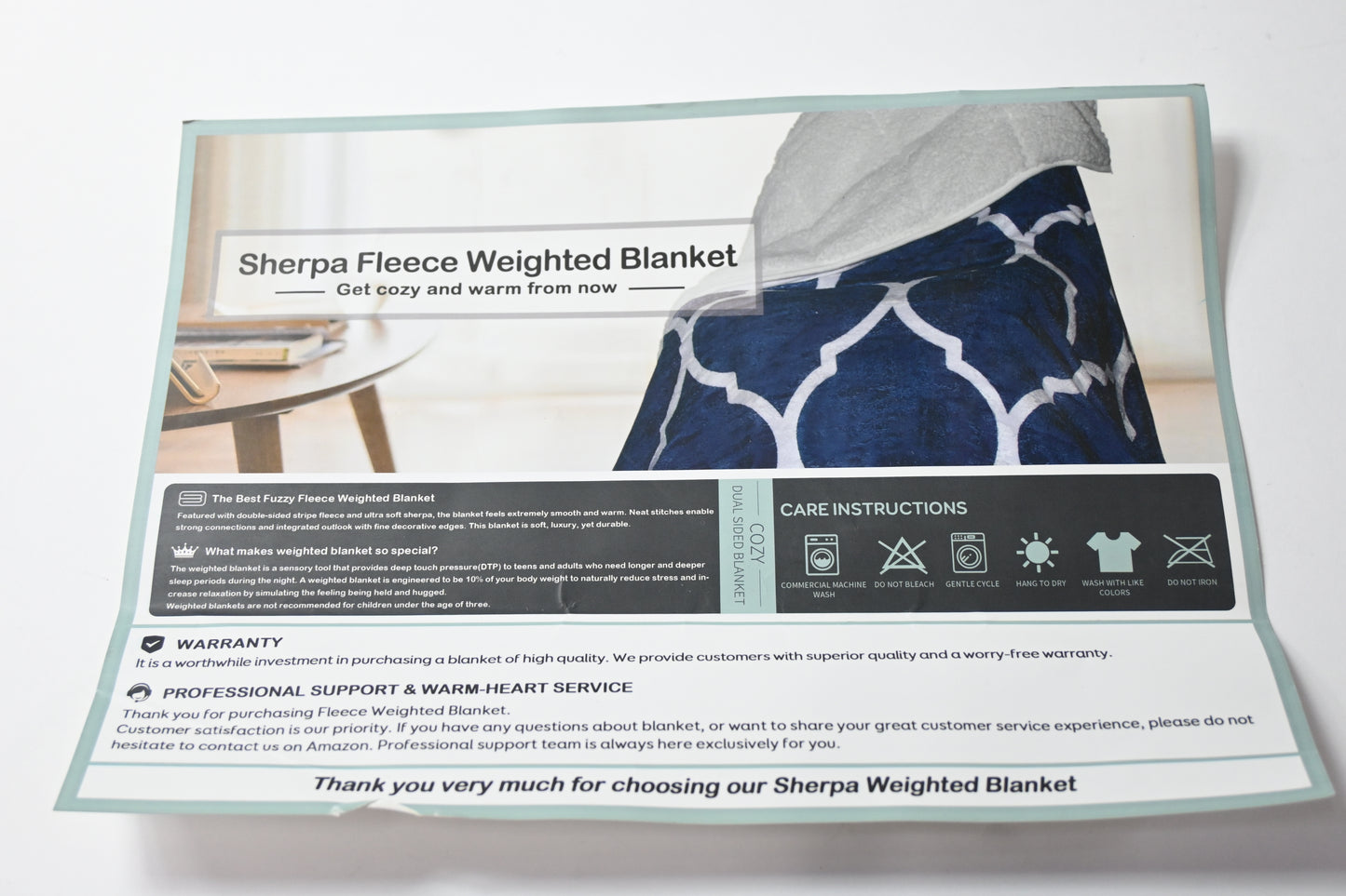 Sherpa Weighted Grey Double Sided Cozy Fluffy Blanket