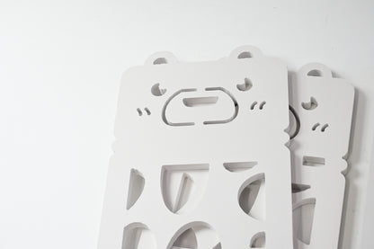 YGYQZ White Wooden Bear Design Desktop Bookshelf Organizer Shelves for Office