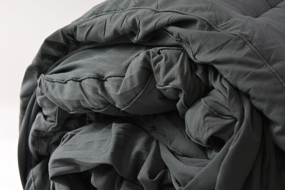 Dark Grey Fitted Mattress Bed Size Twin, 39"x80"x18" Polyester - Grade B