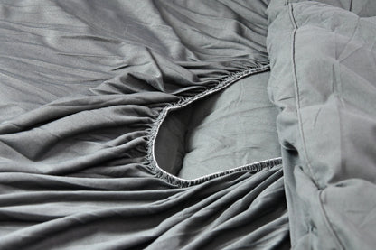 Dark Grey Fitted Mattress Bed Size Twin, 39"x80"x18" Polyester - Grade B
