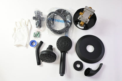 TOCALOCA Shower Head with Handheld Combo 2-in-1 Rainfall System Matte Black