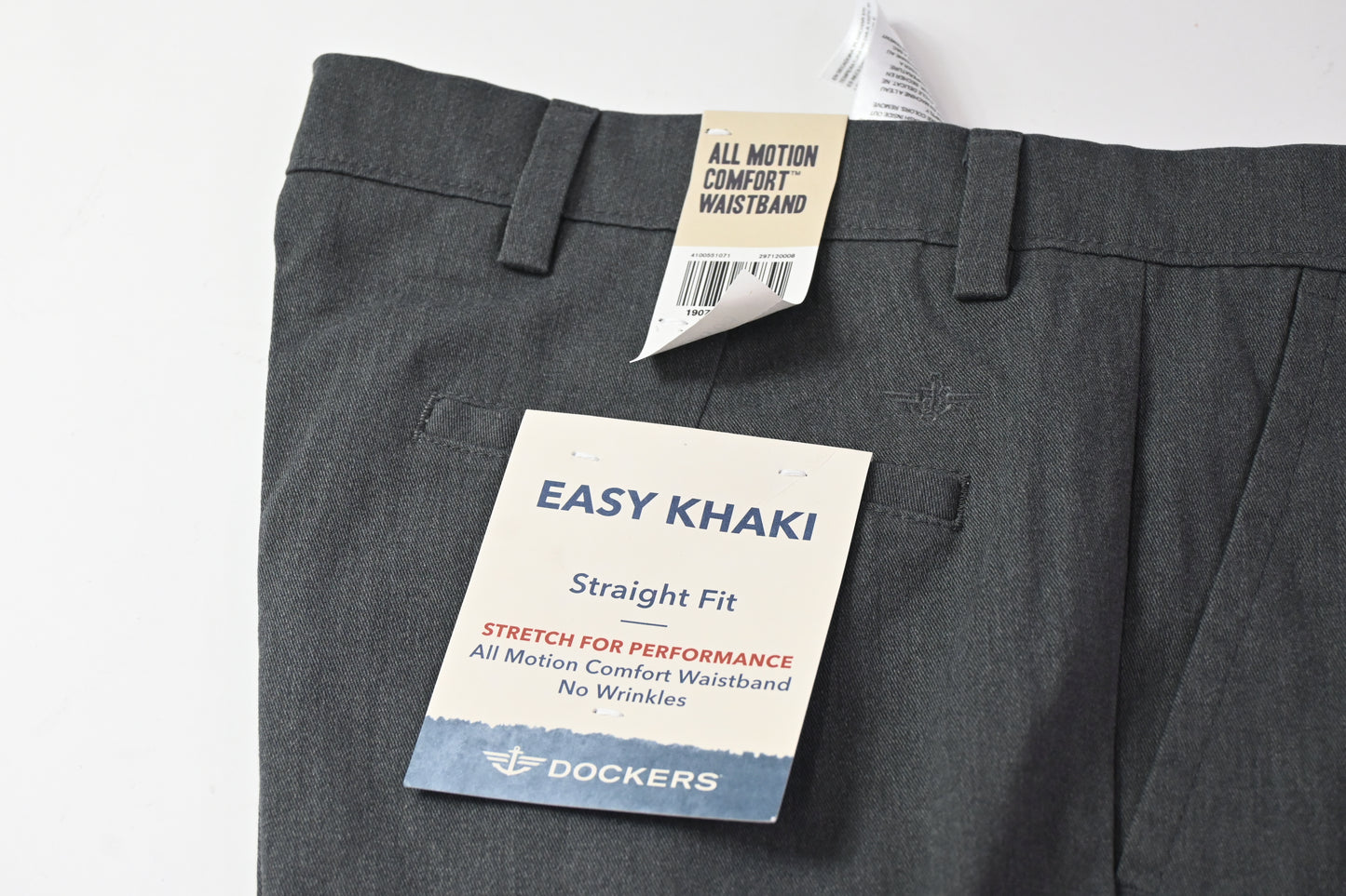 DOCKERS Easy Khaki D2 Straight Fit Trousers Dark Grey 33 32