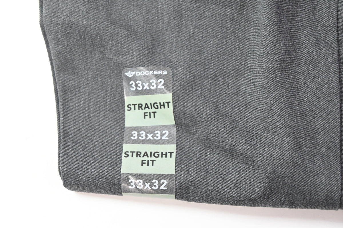 DOCKERS Easy Khaki D2 Straight Fit Trousers Dark Grey 33 32