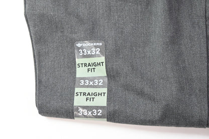 DOCKERS Easy Khaki D2 Straight Fit Trousers Dark Grey 33 32