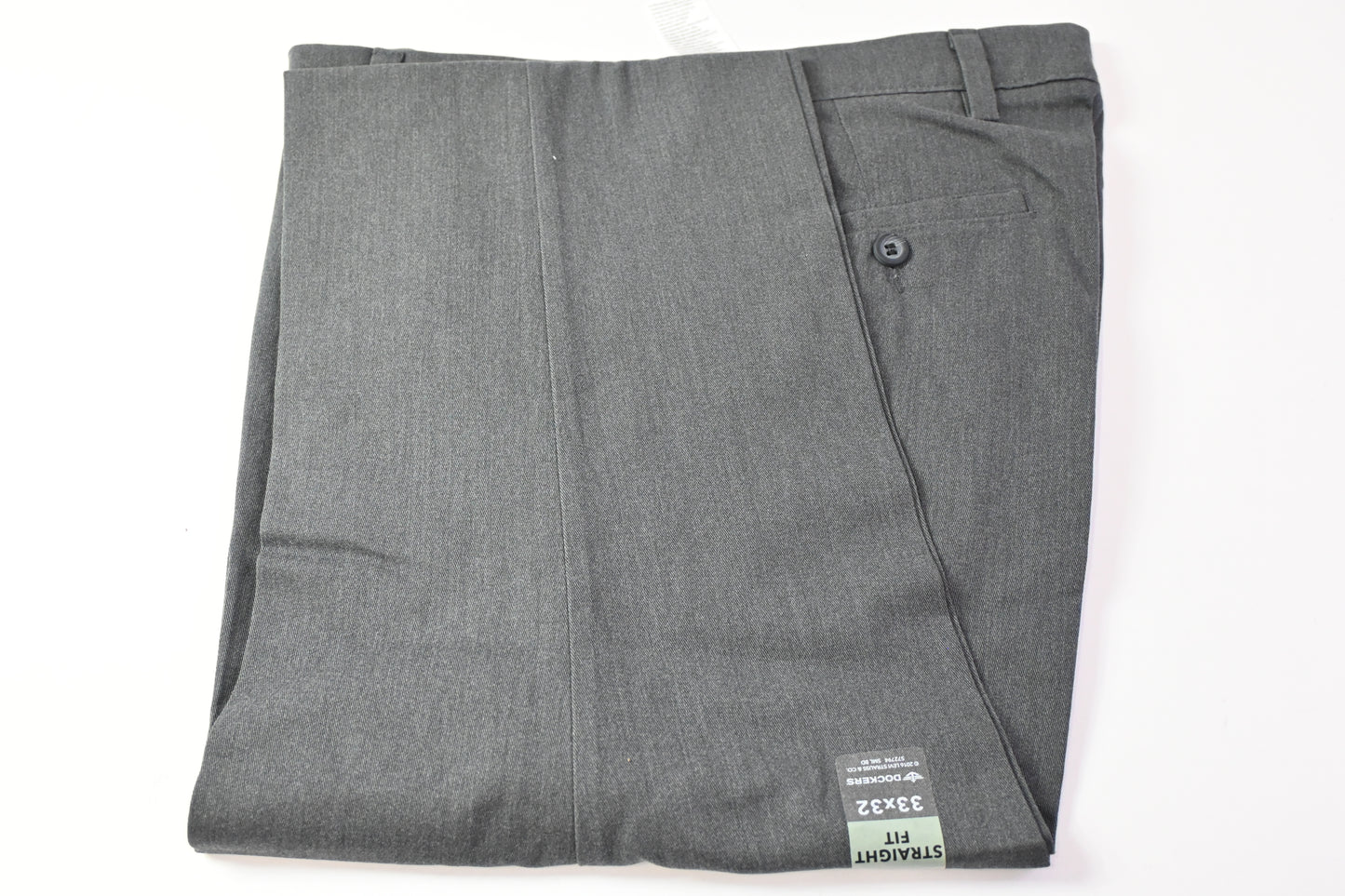 DOCKERS Easy Khaki D2 Straight Fit Trousers Dark Grey 33 32